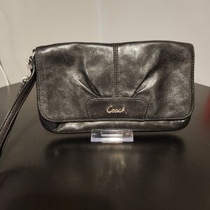 Coach Black Leather Clutch/Wristlet